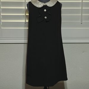 Betsey Johnson Black Dress with Cream Collar